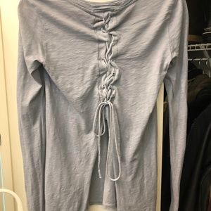 Stateside light blue t-shirt with lace-up back